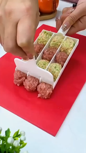 【COD】4 Rows Meatball Maker Set Fried Fish Beaf Meat Making Balls Mold Spoon Meat Tools Kitchen Gadgets Cooking Accessories earphea