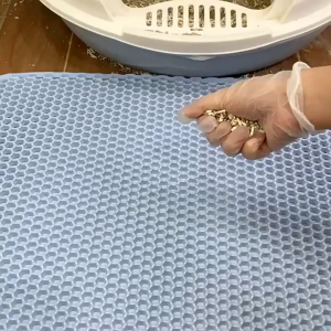 แผ่นดักทรายแมว พรมดักทรายแมว ดักทรายแมวที่ติดตามเท้า เททรายกลับมาใช้ใหม่ได้ แผ่นดักทรายแมว 2ชั้น EVA ดักทรายแมว