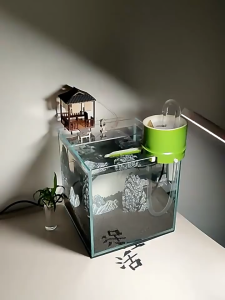 Aquarium filter box bamboo tube water flow device small upper external three-in-one fish tank filter水族过滤盒竹筒(READY STOCK)