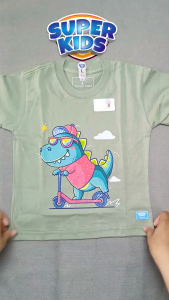Kaos Anak Laki laki  Perempuan Gambar Dino Usia 1-5 tahun