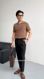 Quần Dài Tây Nam Cao Cấp Sidetab - Đen BY COTTON