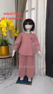SETELAN FIORA KNIT CARAMEL LENGAN KANCING ANAK PEREMPUAN USIA 3 - 12 TAHUN / BAJU SETCEL ANAK CEWEK CELANA CARGO TREND TERBARU