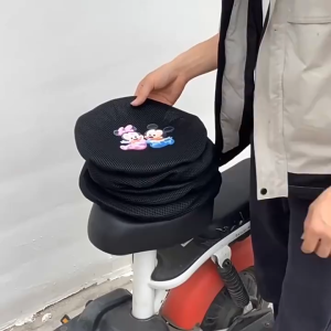 Jok Sepeda Listrik Cover/Cover Jok Motor/3D Jaring Bernapas/Daya Tahan/Hitam 1 Set Universal