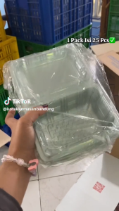 Mika Strawberry - Tray Kotak Buah Mini Persegi isi 25