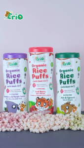 Erio Organic Black Rice Puffs - Spinach & Kale 45g