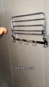 Rak Handuk Dinding Kamar Mandi Toilet Stainless Steal 304 Anti Karat 2 Susun 4 Baris