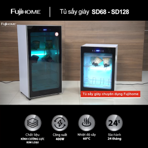 Tủ sấy giày khử mùi hôi UV & Ozone FUJIHOME 128 Lít Máy sấy khô đựng giày đa năng khử trùng đồ chén dĩa quần áo