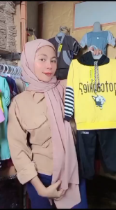 Baju Setelan Anak Hoodie Pakaian Anak Laki-Laki 1-6 Tahun Motif