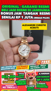 JAM TANGAN ALEXANDRE CHRISTIE WANITA ORIGINAL 8675 AC8675L5 - Women CT - Stainless Steel - Rose Gold - Jamdunia / Jam dunia JD18 # JAM TANGAN ALEXANDER CHRISTIE WANITA JAM ALEXANDER CHRISTIE WANITA + AC 8675 L5 AC8675 AC8675L5 AC 8675L5 ACF8675L5 S003