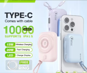 BAVIN PC1085 10000mAh 20W Fast Charging Wireless 15W Powerbank Built-In USB C Charging Cable