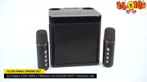 Speaker Bluetooth Mini dengan Paket 2 Mikrofon Pemutar MP3 Bluetooth Nirkabel Portabel Karaoke Pesta dengan Efek 3D Surround dan Subwoofer Mini