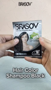 BRASOV Shampoo Pewarna Rambut 25ml | Extra Nino 1 | Sachet Hair Color Shampoo | Black & Brown