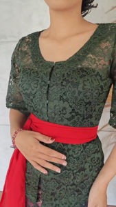 Setelan Kebaya Brokat Cord Cassie dan Bawahan Kamen Jadi Batik Songket Moscrepe Selendang Bali