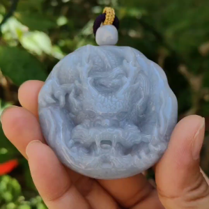Lavender Domineering Dragon Pendant Necklace Natural Type A Jadeite with certificate included weigh 66.61 grams 53.3 * 53.1 * 13.7 mm suitable for your daily wear