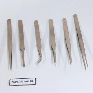 Bộ nhíp 6 món (Gồm 1 nhíp đầu công 1 nhíp đầu bầu 4 nhíp đầu nhọn)