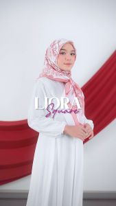 Hijab Segimpat Motif Abika / LIORA SQUARE MOTIF - AB 493 / Fashion Muslim Kekinian