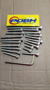 Baut Blok Mesin Yamaha Jupiter Z + Kunci L / Baut Block CVT Yamaha Jupiter Z Stainless Posh