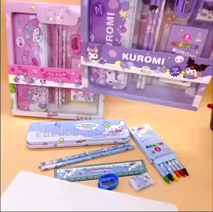 TEMPAT PENSIL SET LENGKAP ANAK ALAT TULIS SET KOTAK PENSIL SANRIO ALAT TULIS SET ANAK KUROMI CINNAMOROLL MY MELODY - AIKA STATIONARY MYHOMSETUFF168