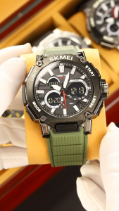 Jam Tangan Pria Waktu Ganda SKMEI 2219 Sport Strap Karet Anti Air Original