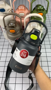 Cille Dodge 1L/1.3L/1.6L Dual Head 316SS/Ceramic Liner 304SS Stainless Steel Vacuum Flask Thermos