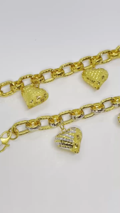 MJ Jewellery 375/9K Gold Bracelet with Love T129