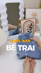 Quần jean dài bé trai 27Kids WELLKIDS quần bò mềm lưng chun nam cho trẻ từ 2-10 tuổi BLJE2