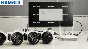 Hamrol Dual Lens 4K 8MP All Black PTZ WIFI IP Security Camera Wireless NVR System H.265 Automatic Tracking Two Way Audio CCTV