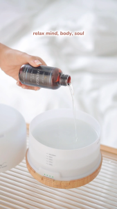 [KIRONA SCENT] Lumiere Aroma Diffuser (White) 600ml | Muji Style Ultrasonic Humidifier + Night Lamp | 8 LED Lights