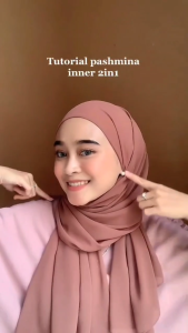 Melia Pashmina Inner 2in1 Ceruty Babydoll Premium Hijab Instan Oval / Pashmina Ceruty / Hijab Wanita