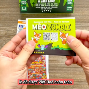 Bộ bài Mèo Zombie Việt Hoá giấy dày cán màng 2 mặt Boardgame Mèo Nổ Tiếng Việt có hướng dẫn chơi