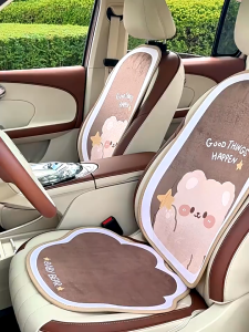 Cartoon Car Seat Cushion Breathable Non-slip Front Rear Seat Cover Car Interior Accessories Full Set Car Front Seat Kusyen Cover