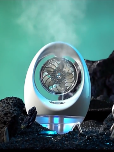 SCJ - Spray Cold Air Fan Kipas Pendingin Udara USB Rechargeable Kipas Semprot Ganda Lampu / Kipas Spray