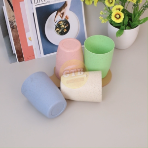 GTB - Gelas Teh 10cm Wheatstraw Cangkir Plastik Cup Gelas Susu Warna Pastel R653