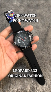 Jam Tangan Pria Kasual LEOPARD 332 Strap Rubber Tanggal Aktif Chrono Varian Wateperoof FREE BOX FREE BATERAI CADANGAN