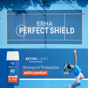 ERHA Perfect Shield Sunscreen Active Light SPF 50+ Water Resistant Tabir Surya Tahan Air 50gr