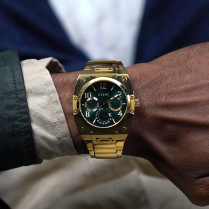 [Promo] Jam Tangan Pria Guess GW0624G2 Prodigy Green Dial Stainless Steel Gold Strap Original Garansi 2 Tahun [✔COD][100% Authentic]