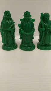 องค์ฮกลกซิ่วงานเรซิ่นสีหยกขนาดสูง4นิ้ว