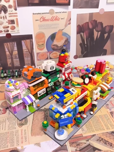 Mainan Anak Blok Seri Toko Burger Edukasi Bricks Anak Nano Mini Karakter Kartun Bricks Balok Susun Mainan Edukasi Anak DIY Mainan Anak 3D Puzzle Toys Edukatif