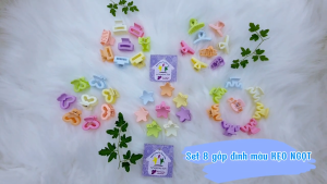 Set 8 cái cào đỉnh nhựa nhám kẹo ngọt gắp tóc mái kẹp càng cua mini kẹp tóc nữ hàn quốc cute phụ kiện bé gái - thương hiệu Vợ Chồng Tôi