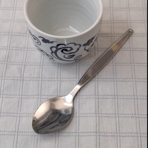 ช้อนชา สแตนเลส 2 mm.ลายขอบตั้ง บรรจุ 12 อัน-เครื่องครัวตราสมอ