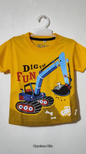 Baju Kaos Distro Anak Laki Laki Karakter Ekskavator Keren Import 1 - 10 Tahun - Hypelane
