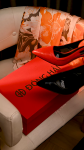 Giày Cao Gót Nữ Đông Hải Slingback Da Dập Vân 7cm - G81Q7