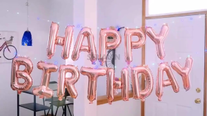 SHUAIAN Balon Foil Huruf Rose Gold A-Z Angka Rose Gold 0-9 Ukuran 40 Cm