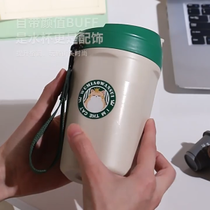Mug WU MIAO WAN SUI Tumbler Botol Minum Kopi Susu Teh Termos SUS 304 Sedotan 620ML Handy CUP FHLC