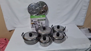 HATAYASHOP-PANCI SET 5 PCS + STEAMER / PANCI SET STEAMER STAINLESS TEBAL / PANCI STEAMER 5 SUSUN