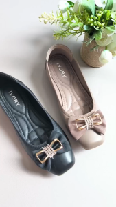 Ivory Sepatu Wanita Flatshoes Ballet Lentur 888-V105