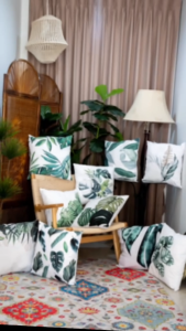 หมอน หมอนอิง ลายใบไม้ด่าง กระบวนการผลิตเสริมความสวยคุณภาพ รูปร่างที่สวยงาม สุขภาพดี ไม่อับชื้น