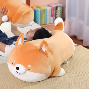 Gấu bông chó shiba inu béo ú nằm ngủ say siêu cute siêu mềm mịn (35cm---70cm) gối ôm chó shiba ngủ mẫu mới dễ thương đáng yêu