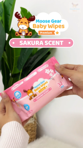 Moose Gear Baby Wipes Premium Sakura Scent 192sheets 6PACK w/ Vitamin E & Aloe Extract Thick & Soft