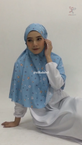 ZIA BERGO MOTIF /Jilbab Instant Printed Premium / Kerudung Tali Tanpa Pentul /